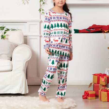 

JUNBYONE Parent-child Family Set Home Printed PAJAMAS Two-piece Set