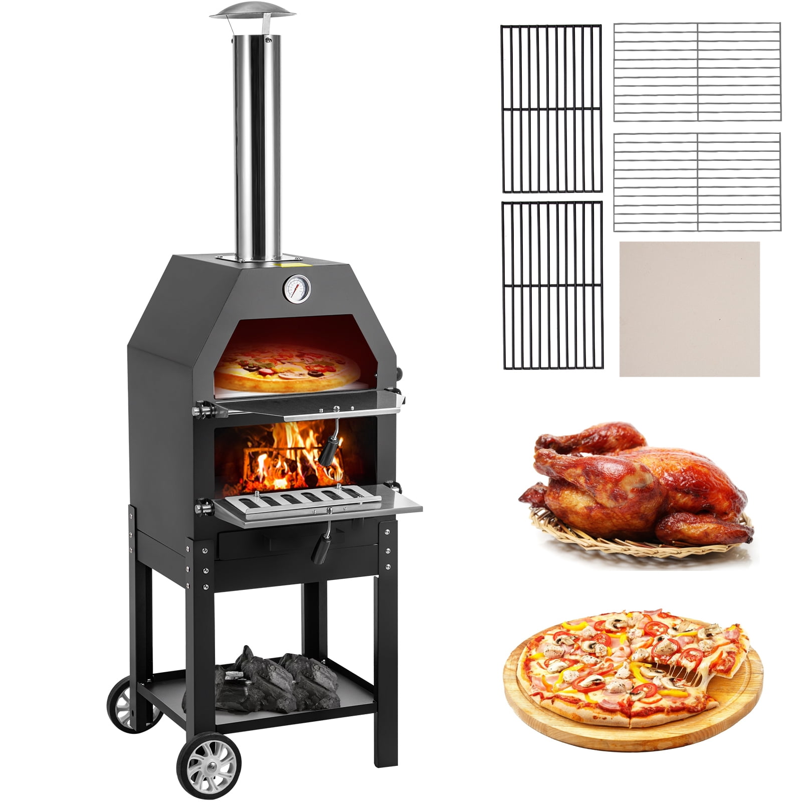 BENTISM Wood Fried Pizza Oven Portable Wood Fired Machine Wood Burning Pizza Oven