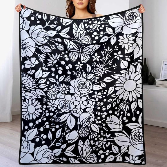 DIY Coloring Blanket, Coloring Blanket with Markers, Color Blankets for Adults, Creative Art Blankets, Holiday Decorations for Halloween Decor/Christmas Decor