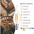 thumbnail image 2 of 10-pack 4W E14 LED bulbs with flame pattern 2700K Warm white, 360° beam angle, Non-dimmable [Energy Class F], 2 of 5