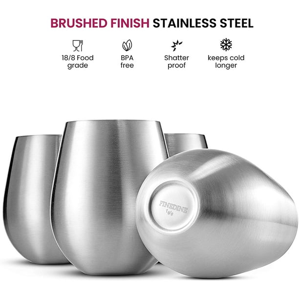 FineDine Stainless Steel, Drinking Cup, Wine glasses, Double-Walled  Insulated Unbreakable Goblets, B…See more FineDine Stainless Steel,  Drinking Cup