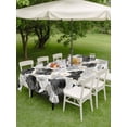 thumbnail image 4 of Outdoor Tablecloths with Umbrella Hole & Zipper, Black Geometric Moroccan Rectangle Tablecloth 52x70 Inch, Abstract Art Grey Ombre Modern Waterproof Table Cloth, Patio/Pool/Picnic Table Covers, 4 of 8
