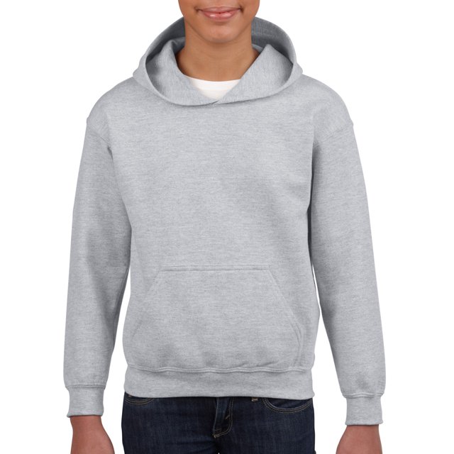 Heavy Blend Youth Hooded Sweatshirt, L, Sport Grey