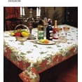 thumbnail image 4 of Violet Linen Decorative European Blossom Christmas Tablecloth, Poinsettia & Holly Berry Print - 52" x 70", 4 of 5
