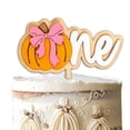 thumbnail image 1 of Topper para pastel de madera con calabaza y texto “one” para primer cumpleaños Upfirst, 1 of 7