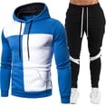 thumbnail image 3 of Lyrehush Casual Outfits for Men Color Block Pullover Hooded Sweatshirt with Jogger Pants Tracksuits, 3 of 5