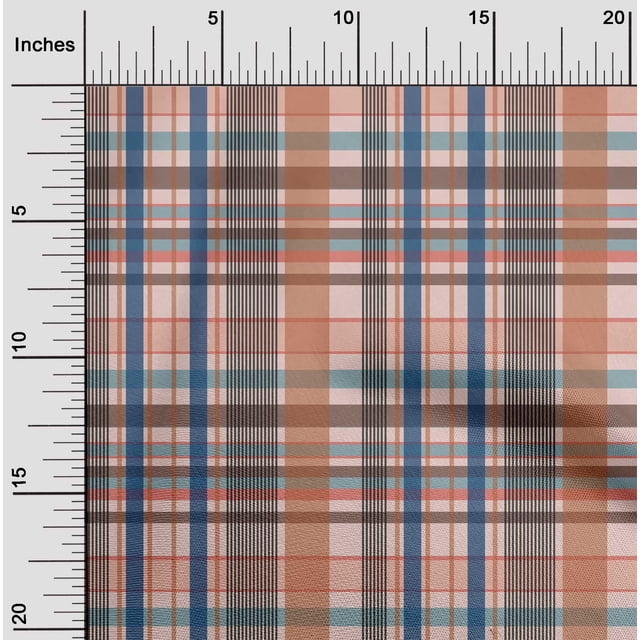oneOone Polyester Lycra Fabric Madras Check Fabric Prints By Yard 56 Inch Wide