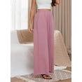 thumbnail image 5 of Biezeib Women's Long Pants Casual Loose Fitting Elastic Waist Wide Leg Solid Color Pants for Spring Summer, 5 of 6
