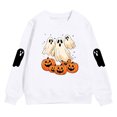 thumbnail image 6 of KPOPLK Halloween T-Shirt Toddler Kids Boys Girls Sweatshirts 2t 3t 4t 5t 6t Ghost Pumpkin Prints Tee Tops(6-7 Years,White), 6 of 8