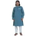 thumbnail image 1 of AtasiÂ&nbsp;Men's Henley Welt PocketÂ&nbsp;LongÂ&nbsp;KurtaÂ&nbsp;Solid Indian Ethnic Wear Clothing ForÂ&nbsp;Men's, 1 of 7