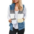 thumbnail image 4 of ZRBYWB Womens Coats Women's Plus Size Casual Color Block Plush Sweatshirt Zipper Blouse Warm Coat Vest Tanks Fashion Overcoat, 4 of 5