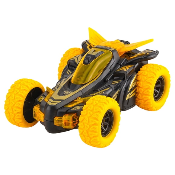 Black Kids Inertial Stunt Car Toy Double Sided Light Up Tumbling Action Size 4.5 Inches Long Fun Vehicle For Play And Learning