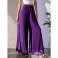 thumbnail image 5 of Women'S Chiffon Dress Beach Wide Leg Palazzo Pants Trouser XL, 5 of 7