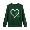 thumbnail image 6 of Ounisa St. Patrick's Day Sweatshirt for Women Clover Graphic T-Shirts Patty's Day Color Long Sleeves Tee Tops, 6 of 7