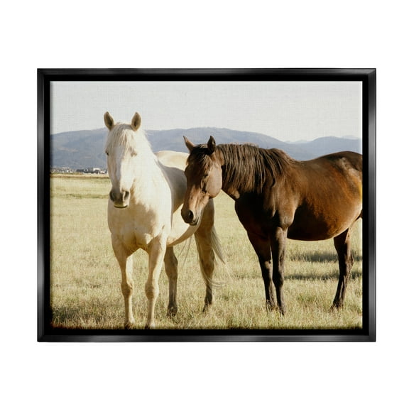 Stupell Rural Horses Animal Nature Photography Animals & Insects Photography Black Floater Framed Art Print Wall Art