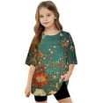 thumbnail image 6 of Virmaxy (5-15 Years) Boys Girls Fashion Casual Shirt Teenagers Solid Color Short Sleeve Round Neck Top Summer Loose Casual Trendy Pullover Shirt Multicolor-29 12 Years, 6 of 8