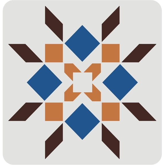 Barn Quilt Stencil 11.8x11.8inch Reusable Sunshine Quilt Block Stencil Diamond Pattern Stencils
