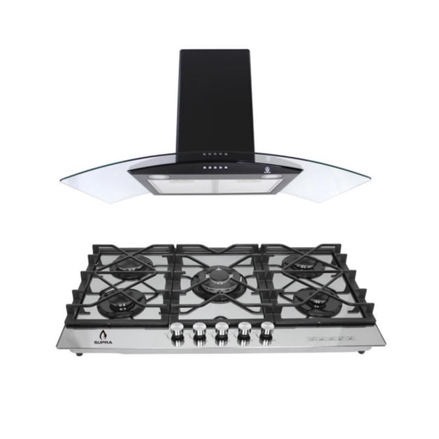 Combo Verona SUPRA parrilla y campana 87 cm Negro