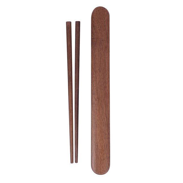 GOOHOCHY 1 juego de palillos de madera reutilizables con estuche de almacenamiento, palillos de madera para viajes, palillos portátiles con caja