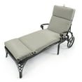 thumbnail image 4 of Jordan Manufacturing 72" x 22" McHusk Stone Grey Crosshatch Rectangular Outdoor Chaise Lounge Cushion with Ties and Hanger Loop, 4 of 13