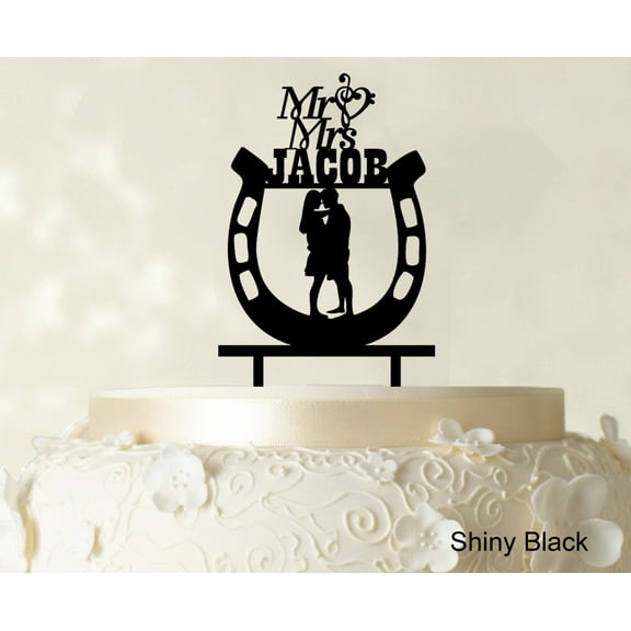 """Mr And Mrs"" Couple Cake Topper Wedding Cake Topper Color Option Available 6""-7"" Inches Wide"