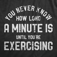 thumbnail image 2 of Womens You Never Know How Long A Minute Is Until Youre Exercising T Shirt Funny Workout Joke Tee for Ladies Womens Graphic Tees, 2 of 9
