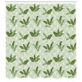 thumbnail image 3 of Ambesonne Retro Shower Curtain, Palm Leaves Geometric, 69"Wx70"L, Olive Green Cream, 3 of 3