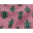 thumbnail image 4 of oneOone Viscose Jersey Pink Fabric Leaves & Paisley Block Sewing Material Print Fabric By The Yard 60 Inch Wide, 4 of 5