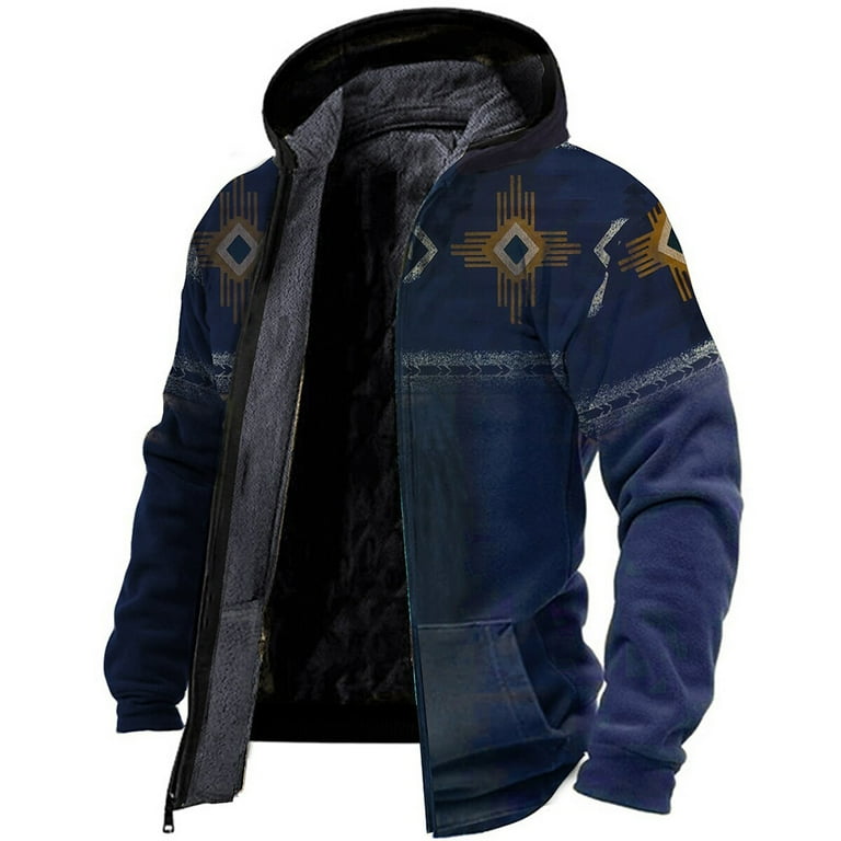 Men's Hooded Sweatshirt Long Sleeve Zipper Printing Warm
