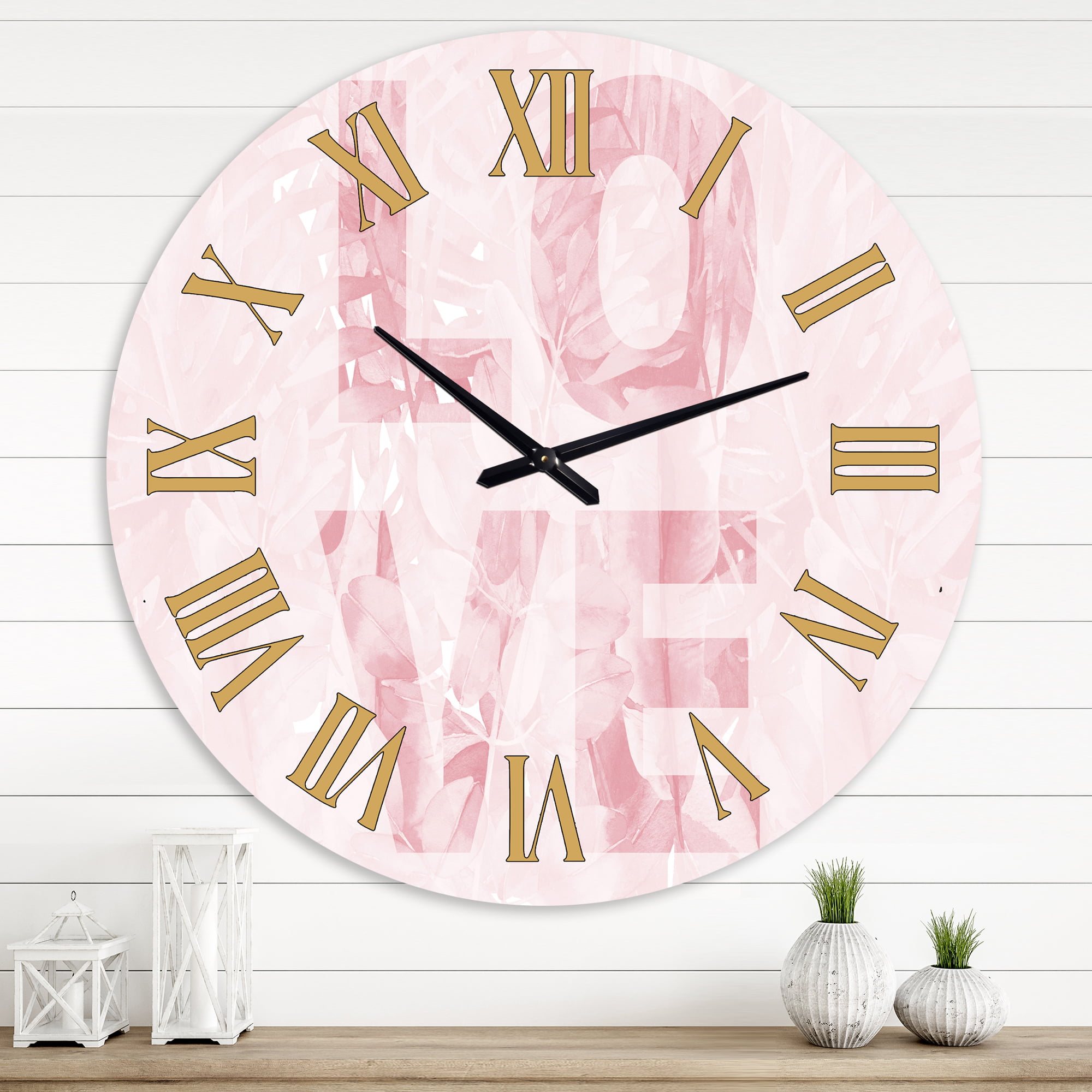 Orologio da parete Shabby Chic Pastel Love rosa - Italy
