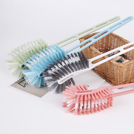 TureClos Plastic Long Handle Double-sided Thickening Toilet Brush