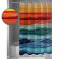 thumbnail image 3 of Shower Curtain Bathroom Set Abstract Rainbow Wave Marble Texture Waterproof Fabric Shower Curtains with Grommets&Hooks Colorful Ocean Waves Privacy Bath Curtain for Bathtub 60x72in, 3 of 7