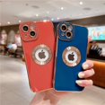 thumbnail image 3 of Fundas de teléfono enchapadas suaves de moda de lujo para iPhone 14, 13, 12, 11 Pro Max, 14 Plus, accesorios de cubierta protectora de silicona hueca, 3 of 4