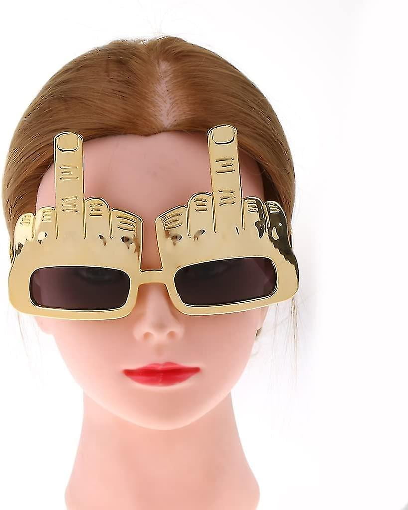 gold middle finger glasses