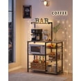 thumbnail image 6 of Bakers Rack, Microwave Stand with Wire Basket, for Spices, Pots, and Pans, Greige and Black, 6 of 9