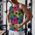 thumbnail image 5 of Rateoe Hawaii Palms Pattern Sleeveless Gym Shirt Muscle Tee Breathable Workout Shirt Slim-Fit Tank Quick Dry Fit Muscle Tank Top Bodybuilding Sleeveless T Shirt-Large, 5 of 7