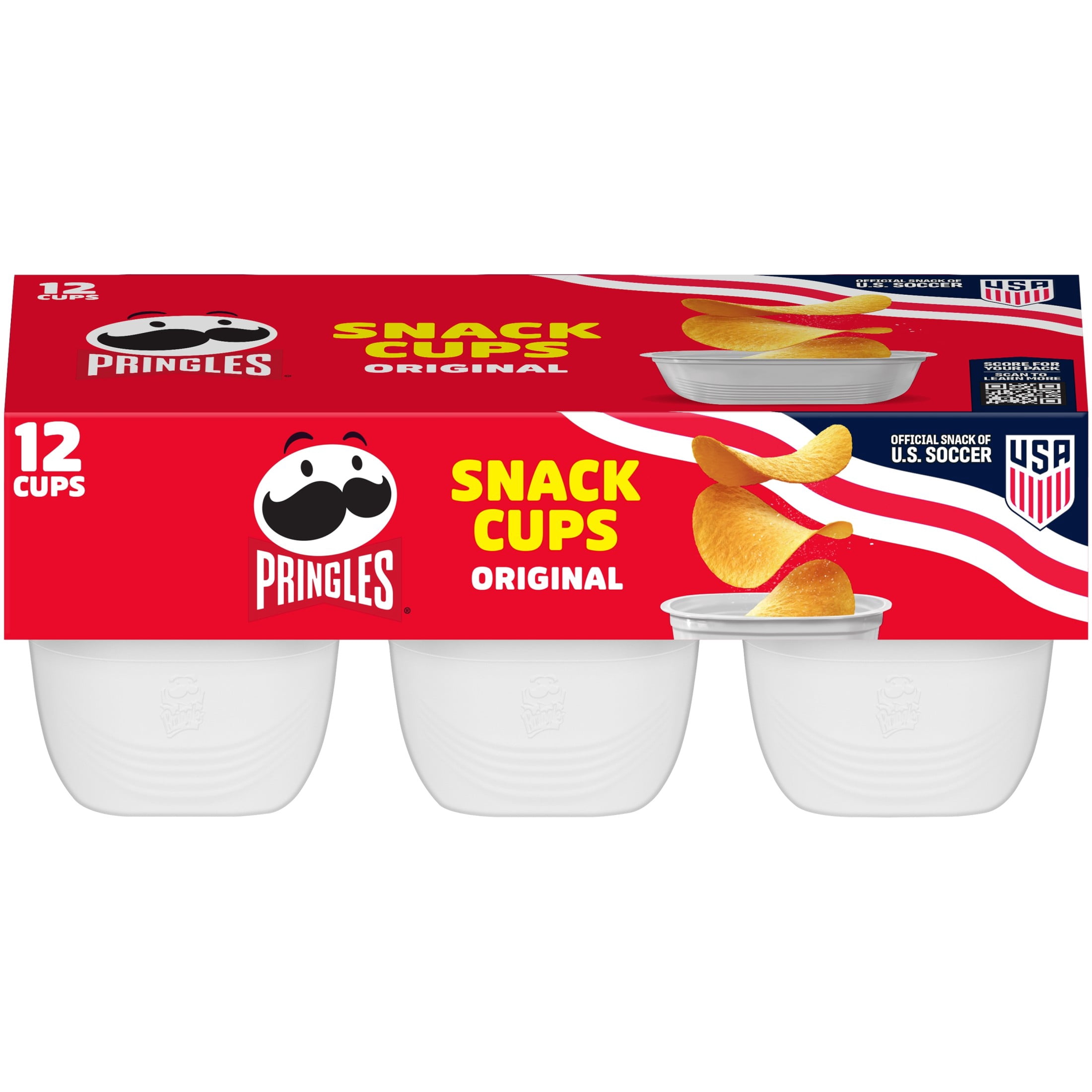 Pringles, Snack Cups, Original Potato Crisps Chips, 12 Count