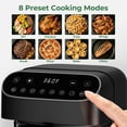 thumbnail image 3 of 4.5 QT Air Fryer,1500W Portable Airfryer with Digital Touch Control 8 Cooking Presets and Visible Window,Dishwasher Safe Basket with No Coating,Up to 400°F -Black, 3 of 9