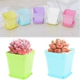 thumbnail image 4 of 24Pack 3 Inch Plastic Plant Pots,Square Seedling Nursery Pots Succulent Flower Planter Container with Saucers for Garden,Room,Office,Balcony Decor,Multicolor, 4 of 6