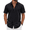 Black, variant on COOFANDY Men's Button Down Shirt Short Sleeve Casual Summer Beach Cotton Linen Wedding Shirts