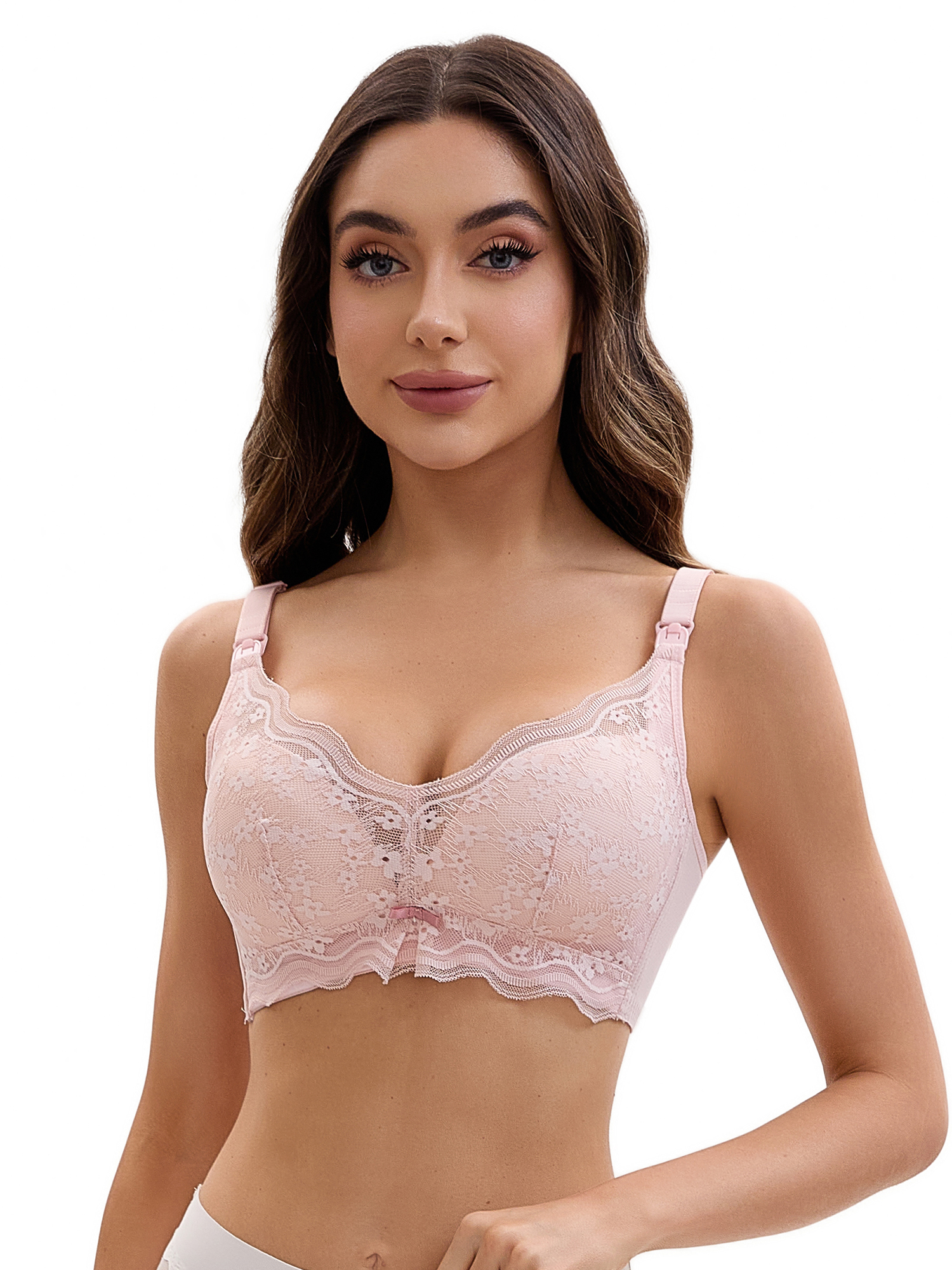 Unique Bargains Wirefree Maternity Bralette Nursing Bra C 42 Light Pink