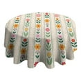 thumbnail image 4 of Pioneer Flower Floral Print Pattern Round Tablecloth 60"x60",Wrinkle Wipeable Table Cloth for Kitchen Dining Room Picnic Patio Party, 4 of 6