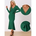 thumbnail image 2 of DARING DIVA Sweater Ribbed Knit Bodycon Long Maxi Fishtail Dress XL Green, 2 of 6
