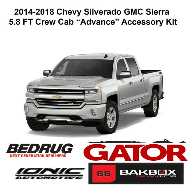 Gator Advance Accessory Kit Fits 2014 2018 Chevy Silverado Sierra Crew Cab 5 8 Ft Bed Gator