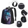 thumbnail image 2 of Balery Purple Sky Wolf Mochila para hombre y mujer - Tela Oxford 600D resistente - Gran capacidad, resistente al agua, ideal para la escuela, viajes y senderismo, 2 of 6