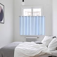 thumbnail image 4 of Blue White Stripe Kitchen Curtains 72 Inch Length, Modern Minimalist Geometric Striped Grommet Top Bedroom Living Room Curtains, Light Filtering Cafe Curtain Drapes 2 Panels Set 104''x72'', 4 of 9
