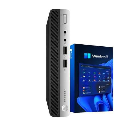 HP ProDesk 400G4 - Windows 11 Mini Desktop Computer PC | Intel Core i5-8500T Six Core (4.3GHz Turbo) | 16GB DDR4 RAM | 500GB SSD Solid State + 1TB HDD | WiFi + Bluetooth | Home or Office PC (Used)
