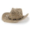 thumbnail image 5 of Sombrero de paja de malangrass con ala tejida a mano para primavera y verano, sombrero de vaquero de estilo étnico hueco tejido en stock, sombrero tibetano transfronterizo, 5 of 5