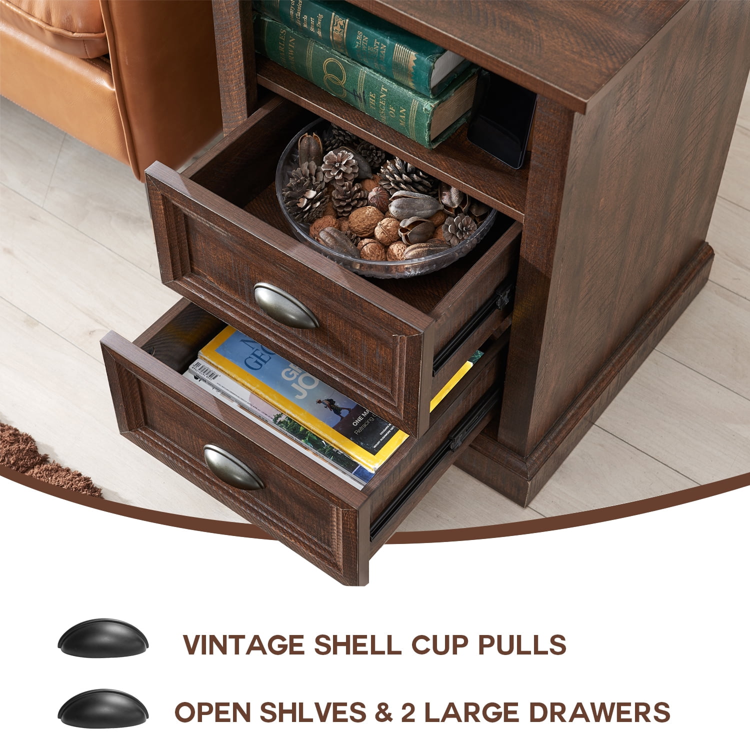 IFGET Dresser for Bedroom with 2 Drawers Tall & Large, Farmhouse Wood Dresser & Chests of Drawers