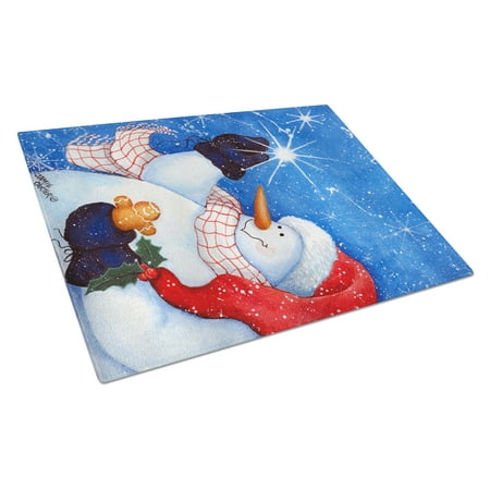 

Carolines Treasures PJC1022LCB This Ones for You Snowman Glass Cutting Board Large 12H x 16W multicolor